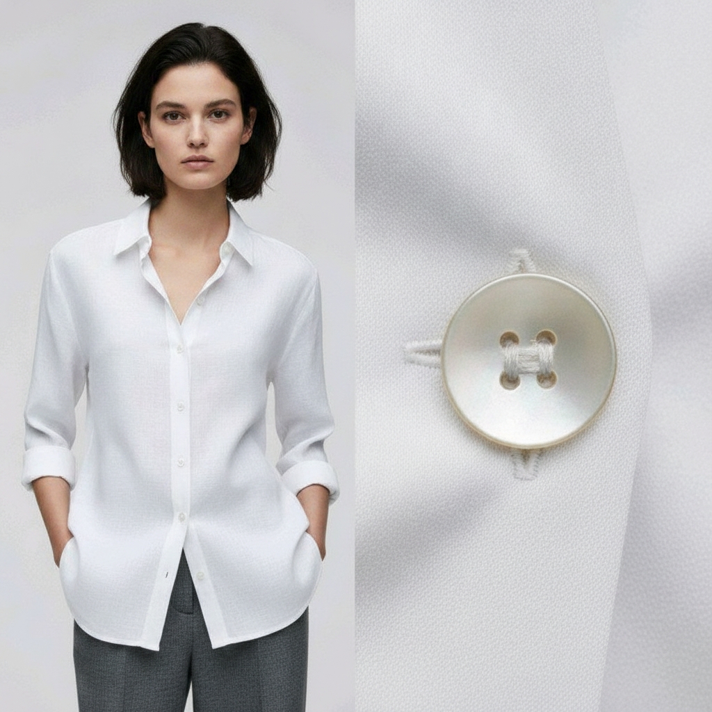 White Pearl 4-Hole Button