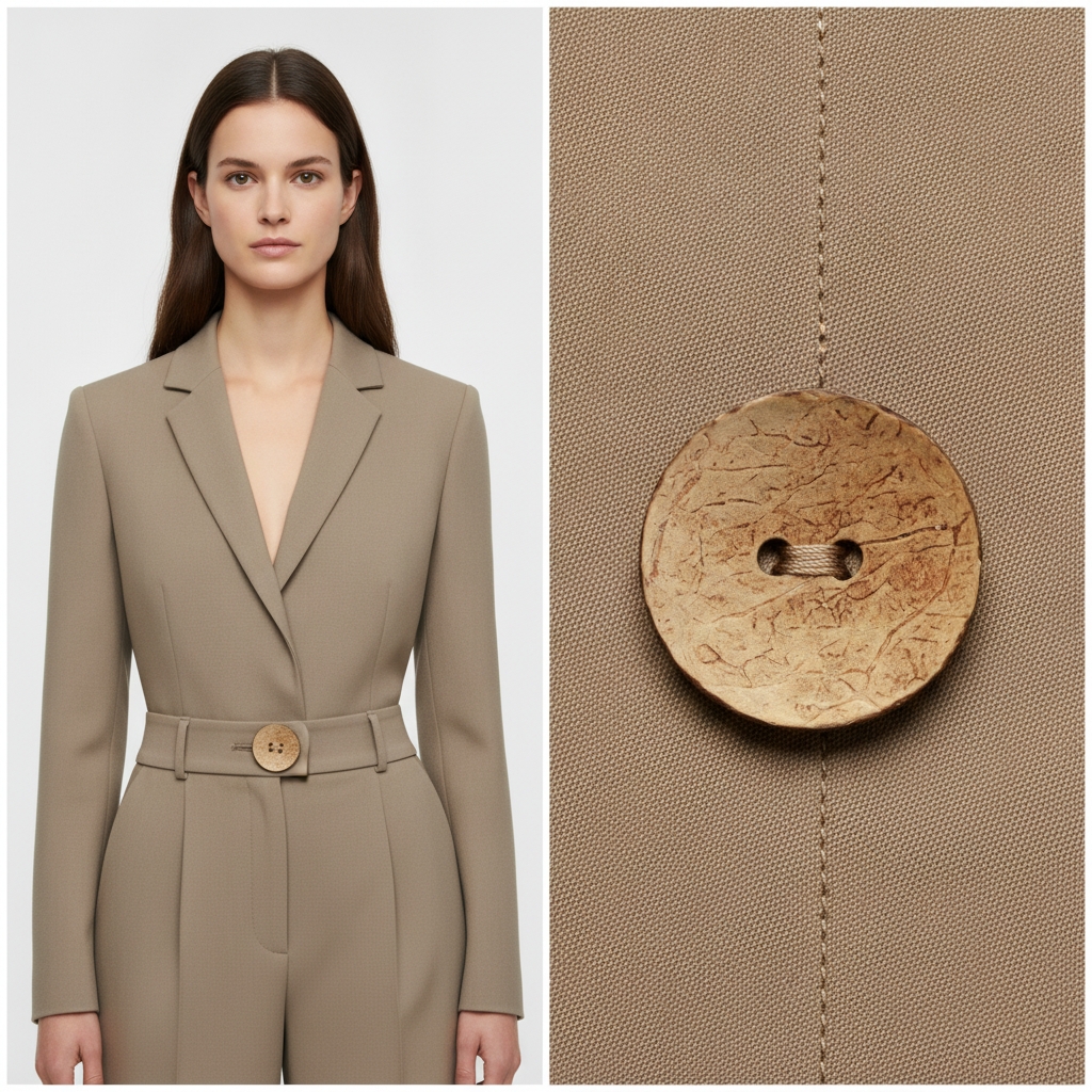 White Coconut 370 2-Hole Button