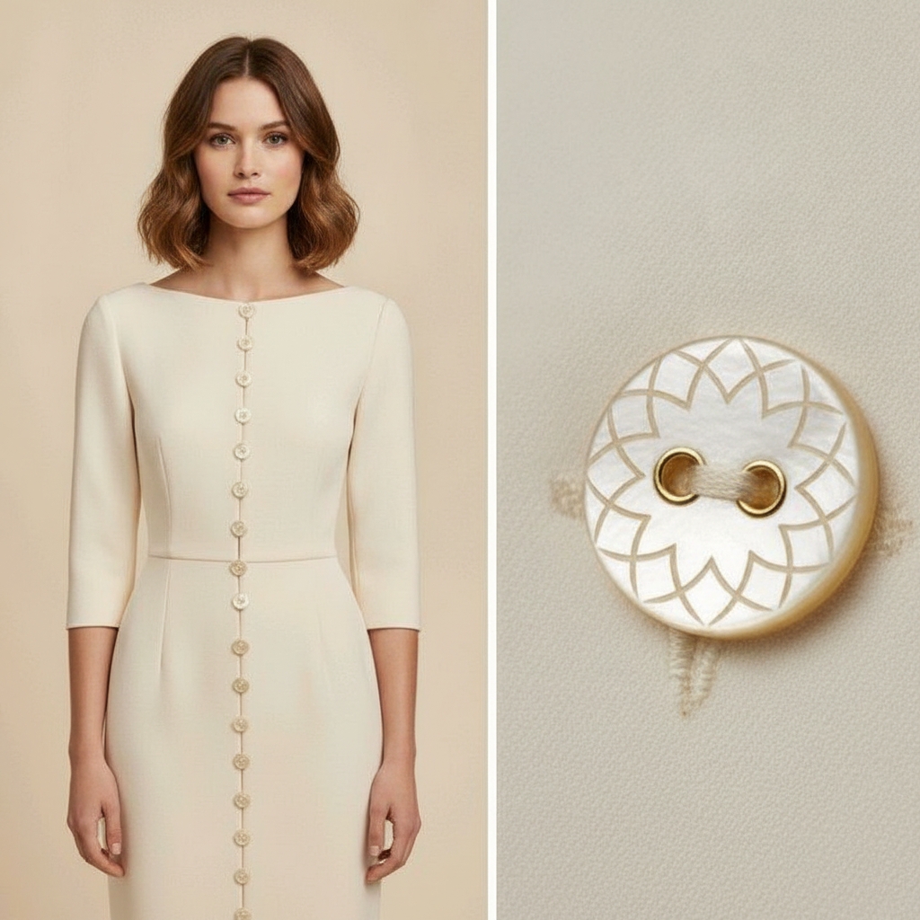 Lotus Flower Pearl Eyelet 2-Hole Button