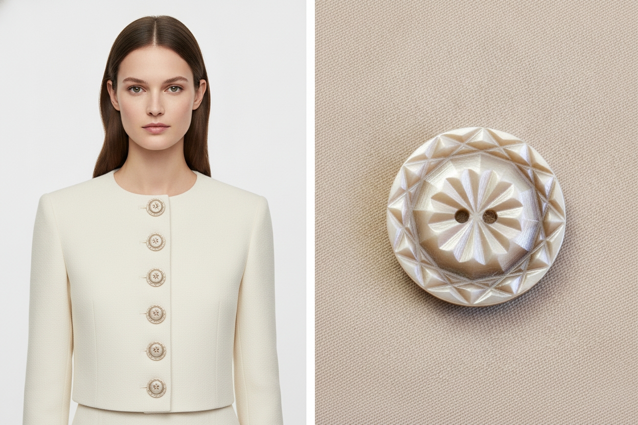 Chiselled Pearl 2-Hole Button model