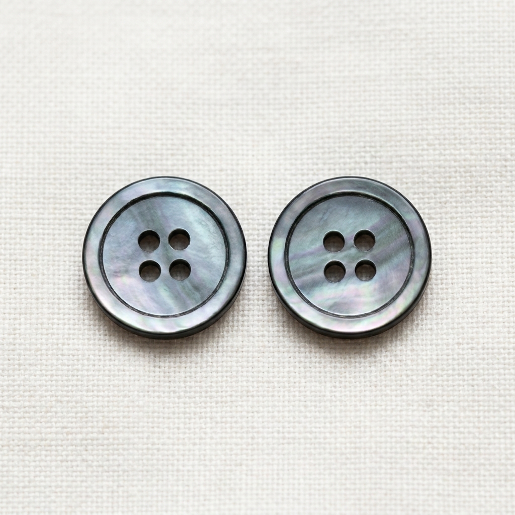 Dark Grey Pearl Rimmed 510 4-Hole Button
